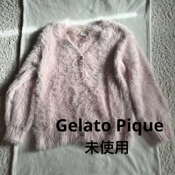 미사용 GELATO PIQUE 토끼 후와모코 가디건 핑크