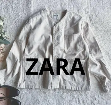 ZARA 노카라 포켓 오버 셔츠 겉옷 코트 여성용