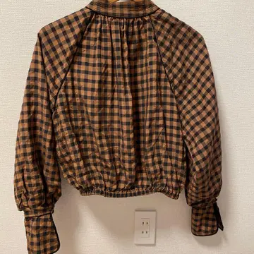 Todayful 체크 무늬 긴팔 블라우스