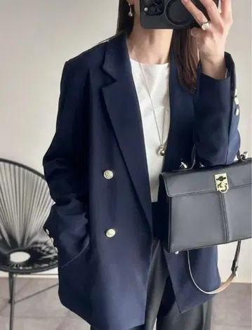 미사용 택 포함 ANGIE 골드 버튼 더블 브레스트 자켓