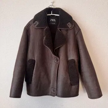 ZARA 더블 페이스 자켓 페이크 무스탕 XS