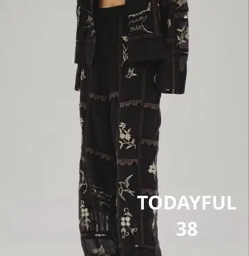 todayful 자수 패치워크 트라우저