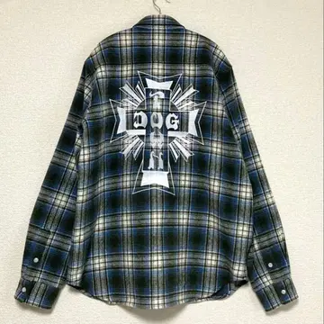 DOG TOWN 도그 타운 L 플란넬 셔츠 Cross Logo emb