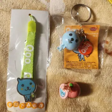 Qoo 마스코트 부착 스트랩 키체인 피규어 등 세트