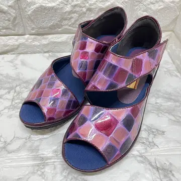 쾌적 보행 Nadine Butin 퍼플 기하학 샌들 22.5 일본제