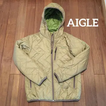 AIGLE 퀼팅 다운. 리버서블 [ 카키 x 라이트 그린 ]