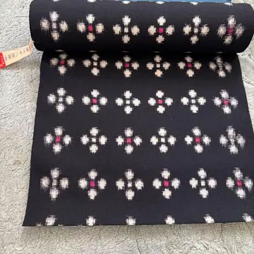 꽃무늬 기모노 옷감 블랙