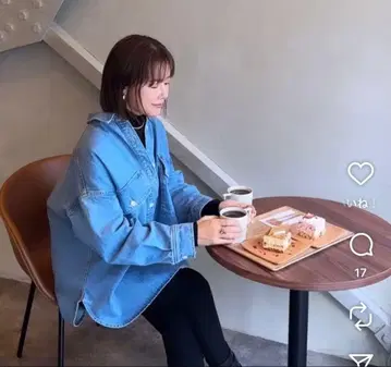 [ 새상품급 ] BABYLONE 데님 빅 셔츠