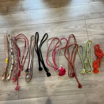 일본 정통의상 소품 허리띠 (미사용 포함) 10개 묶음 순수 실크 다색