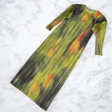 새상품급 플리츠 가공 롱 원피스 그라데이션