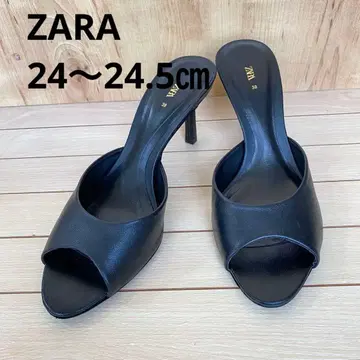 [ 미사용품 ] ZARA 자라 뮬 샌들 블랙 24~24.5cm