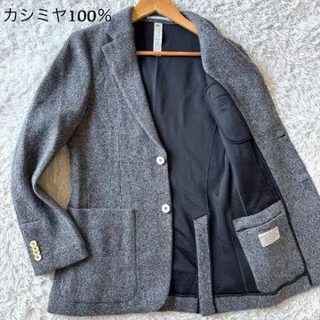 컨디션 최상 LUNAUL 캐시미어 100% 니트 테일러드 자켓 그레이 M