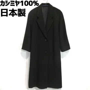 캐시미어 100% 여성용 롱 코트 체스터 코트 블랙 캐시미어