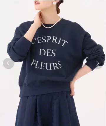 IENA 플뢰르 프린트 맨투맨 네이비 이에나