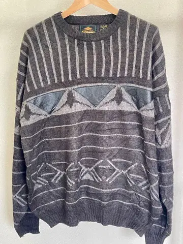 가을/겨울 한정판!! BARNABY 기하학 패턴 니트 스웨터 XLT