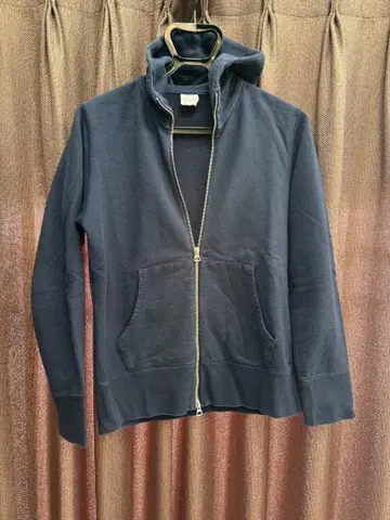 루프 휠러 네이비 풀 집업 후드티