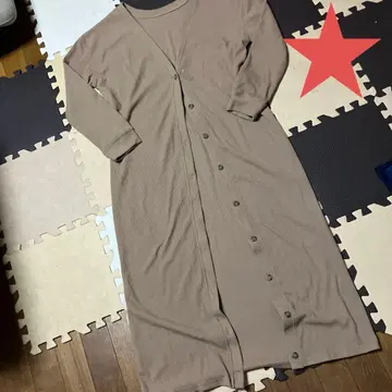 롱 가디건 롱 원피스 겉옷 프리 사이즈 와플 원단 새상품급