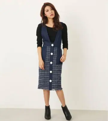 트위드 Mix DENIM 서스펜더 H/W SK