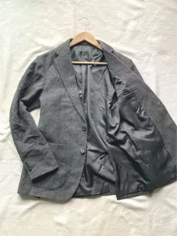 쉽스 NOVALAN 트위드 자켓 차콜 그레이 46 새상품급 2B