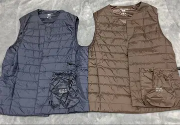 [새상품급] UNIQLO WARM PADDED 다운 베스트 2벌 세트