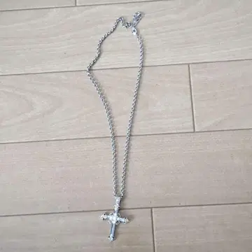 Y2K 실버 크로스 펜던트 목걸이