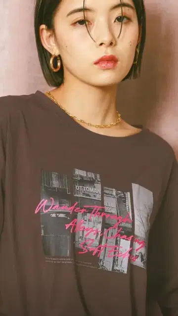 BAYFLOW 스무스 터치 프린트 긴팔 T셔츠