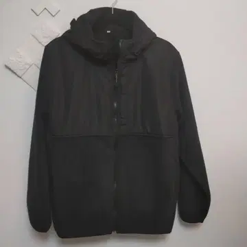 후드 부착 블랙 캐주얼 자켓