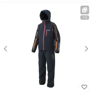 가마가츠 라이트 레인수트 GM3681 상하의 세트 블랙 M