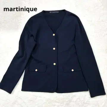 마르티니크 가디건 펄 버튼 다크 네이비 프리