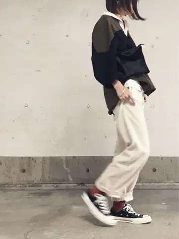 이에나 미사용 두꺼운 코듀로이 턱 팬츠 38 겨자