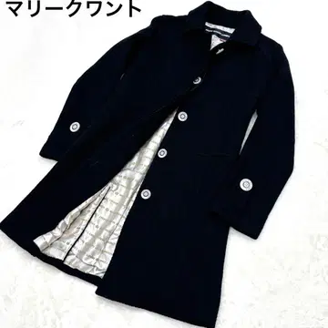 새상품급 마리콴트 울 롱 코트 블랙 M 모 77%