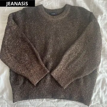 JEANASIS 지나시스 5게이지 하쿠 프린트 풀오버 라메 니트