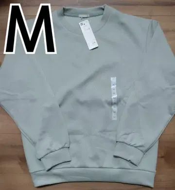 GU 더블 페이스 풀오버 맨투맨 그린 M 지유 유니클로