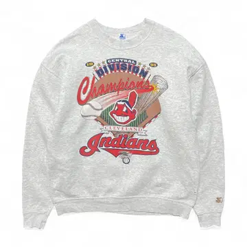 구제 의류 USA 90S MLB 인디언스 빈티지 맨투맨 로고