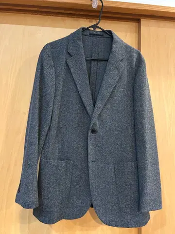 유니클로 남성용 그레이 테일러드 자켓 헤링본