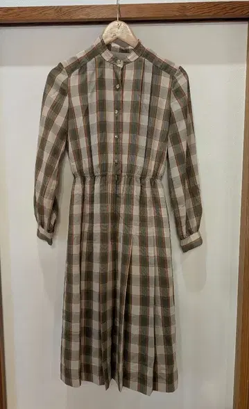 구제 의류 체크 무늬 원피스 L