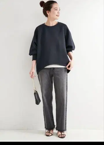 B.C STOCK 프린지 데님 블랙 38