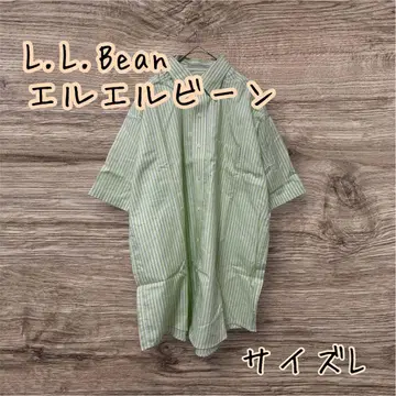 L.L.Bean 엘엘빈 버튼 다운 반팔 셔츠 스트라이프 L