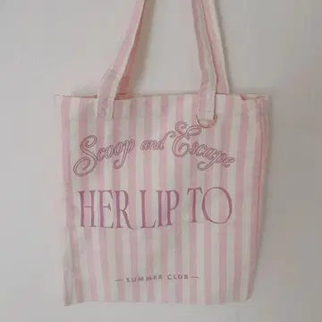 herlipto 아이스크림 토트백 핑크 스트라이프