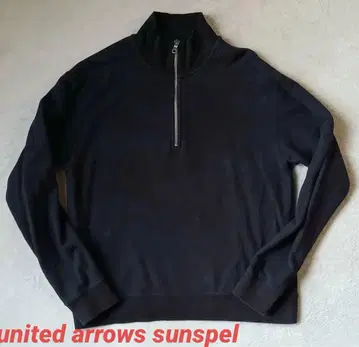 united arrows sunspel 하프 지퍼 맨투맨 네이비 M