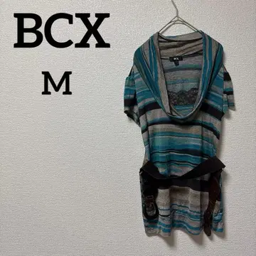 1점 물품 BCX [ M ] 스트라이프 원피스 허리 벨트 포함