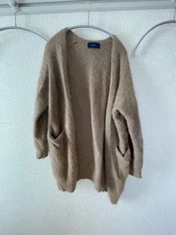 울 혼방 베이지 가디건 긴팔