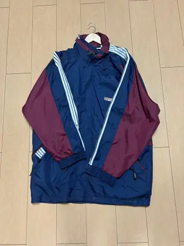 나일론 자켓 네이비/와인 스트라이프
