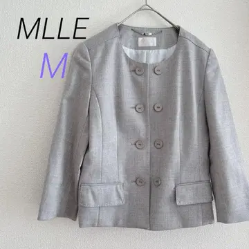 MILLE [ M ] 노카라 7부 소매 자켓 그레이