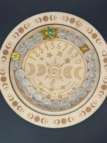 핸드메이드 반야심경 수정과 칠보 세공 팔찌