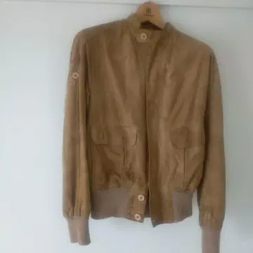 새상품급 이탈리아제 천연 가죽 양가죽 스웨이드 블루종