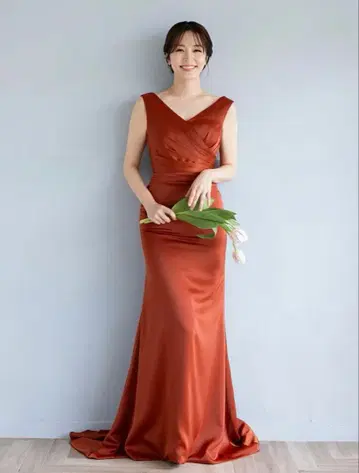 테라코타 머메이드 드레스 XS 결혼식 사전 촬영 2차 모임