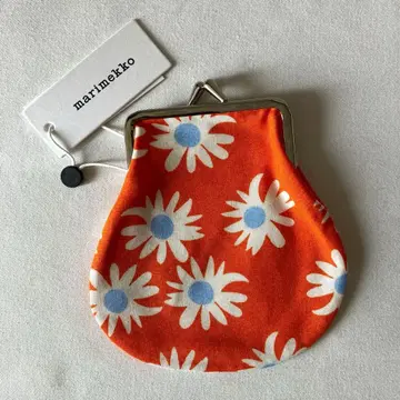 새상품 마리메꼬 가마구치 파우치 (원형) 라카스타 오렌지