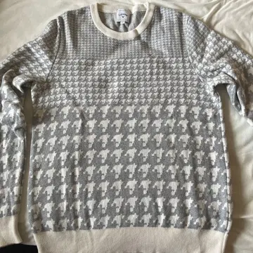 Callaway 그레이 화이트 캐시미어 혼방 니트 스웨터