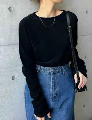 andme 벨로아 튤 긴팔 상의